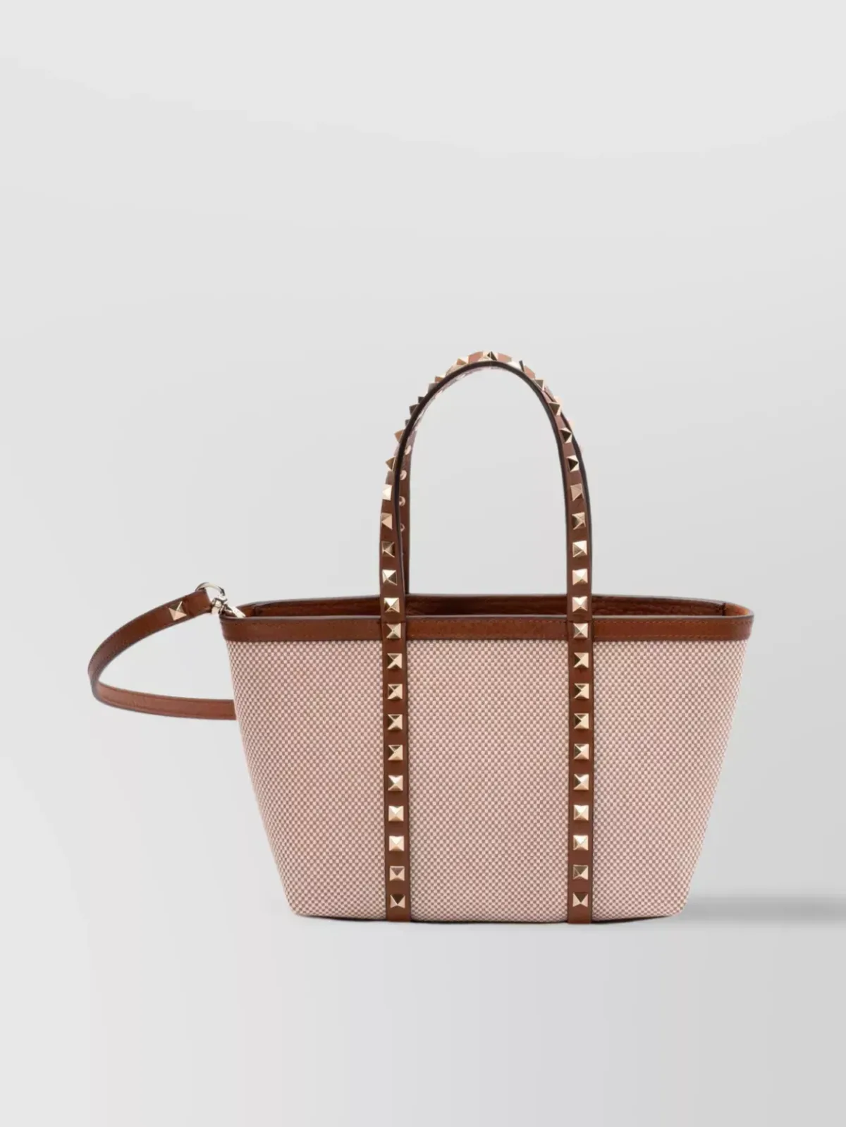 Cabas Valentino Garavani Rockstud Spike Small marron, vue 3