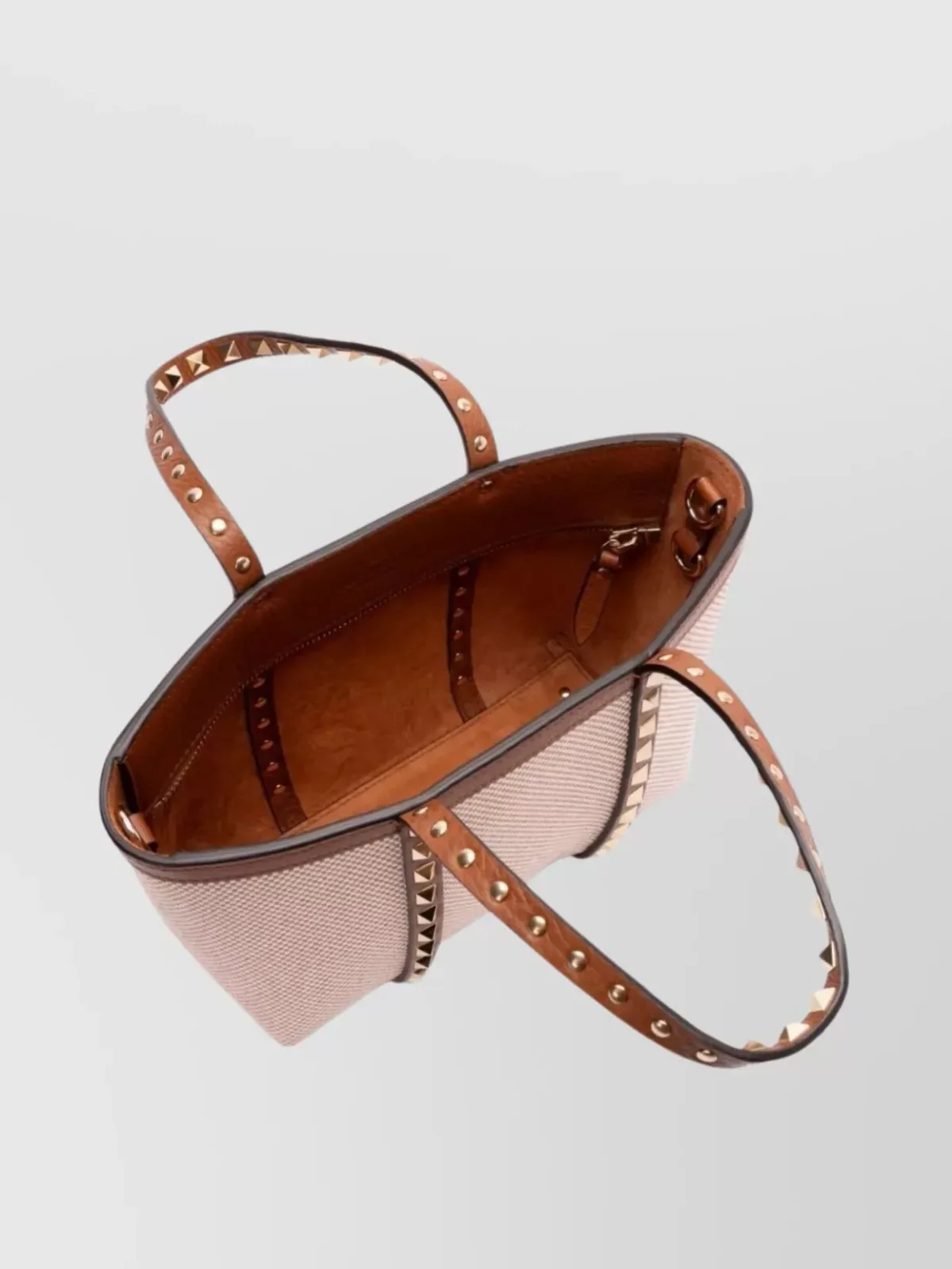 Cabas Valentino Garavani Rockstud Spike Small marron, vue 4