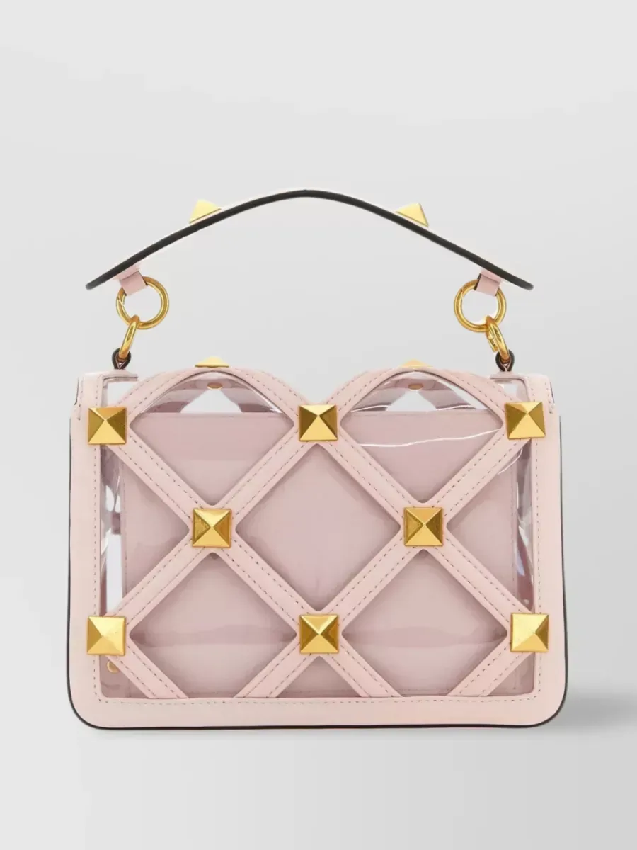 Sac Valentino Garavani clouté transparent rose, photo 2