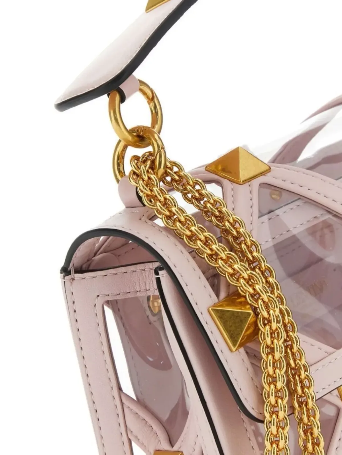 Sac Valentino Garavani clouté transparent rose, photo 4