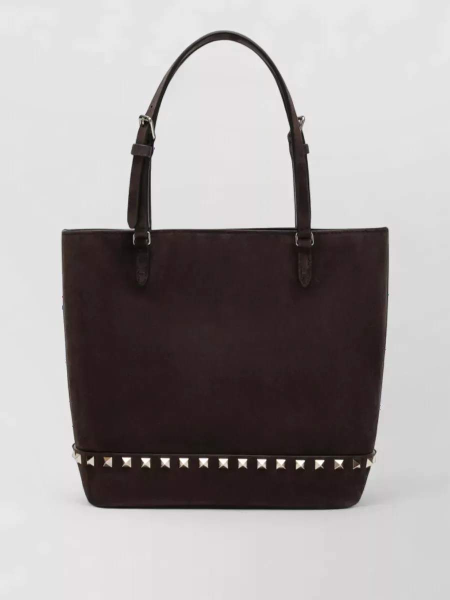 Borsa tote Valentino Garavani Small Suede Tote marrone, foto 2