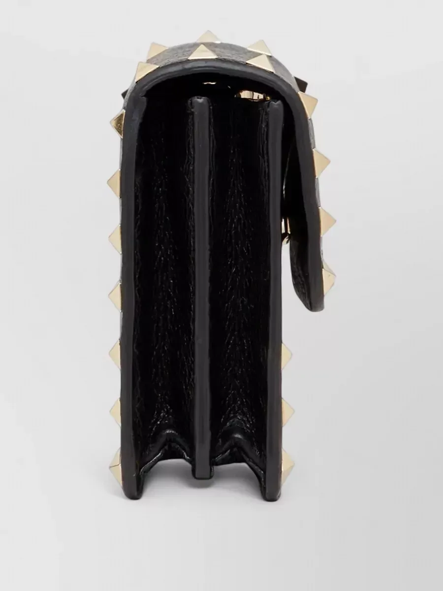 Valentino Garavani Rockstud Spike Chain Wallet en negro, foto 4