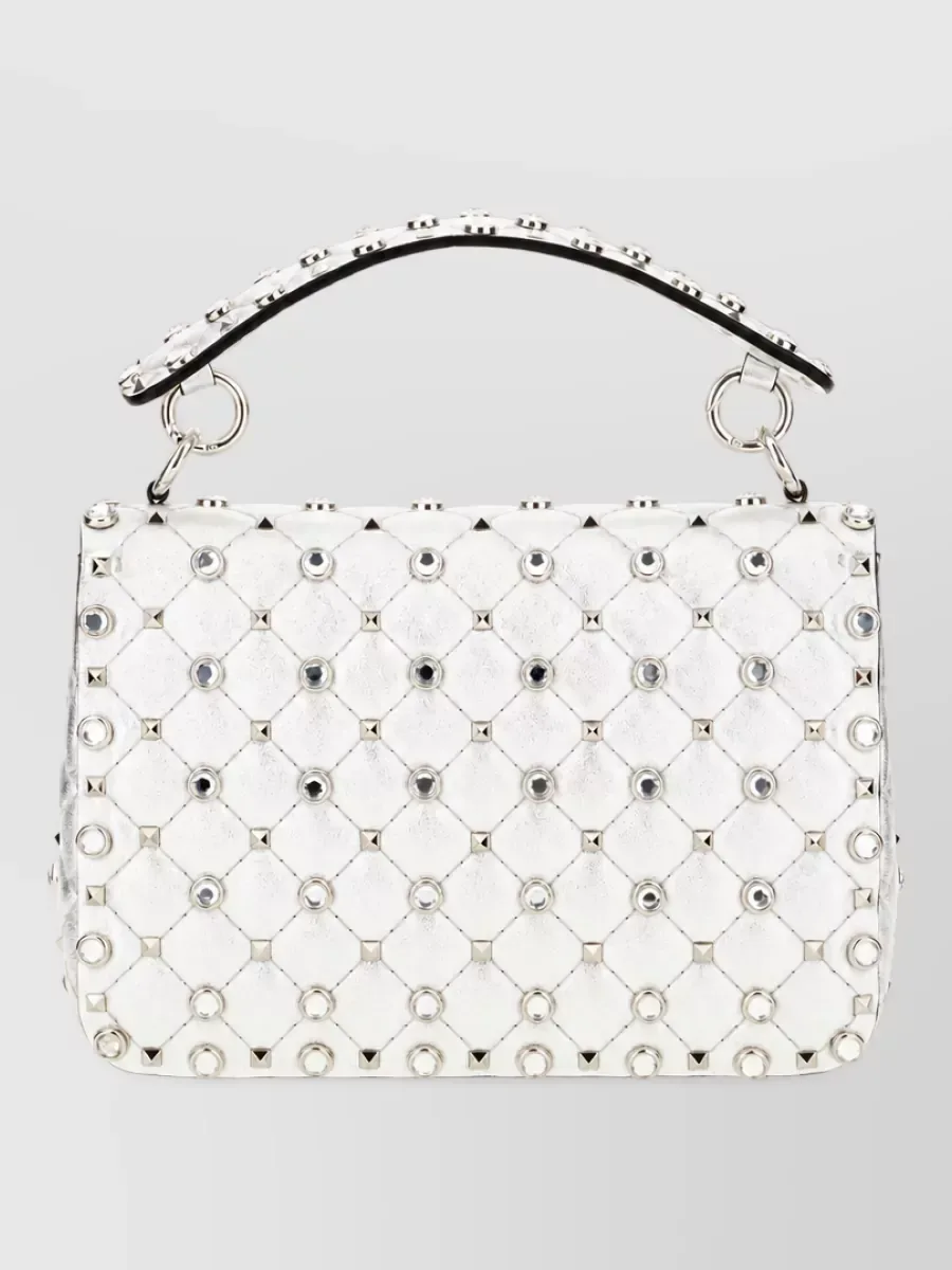 Clutch Valentino Garavani Rockstud Spike en plata, foto 1