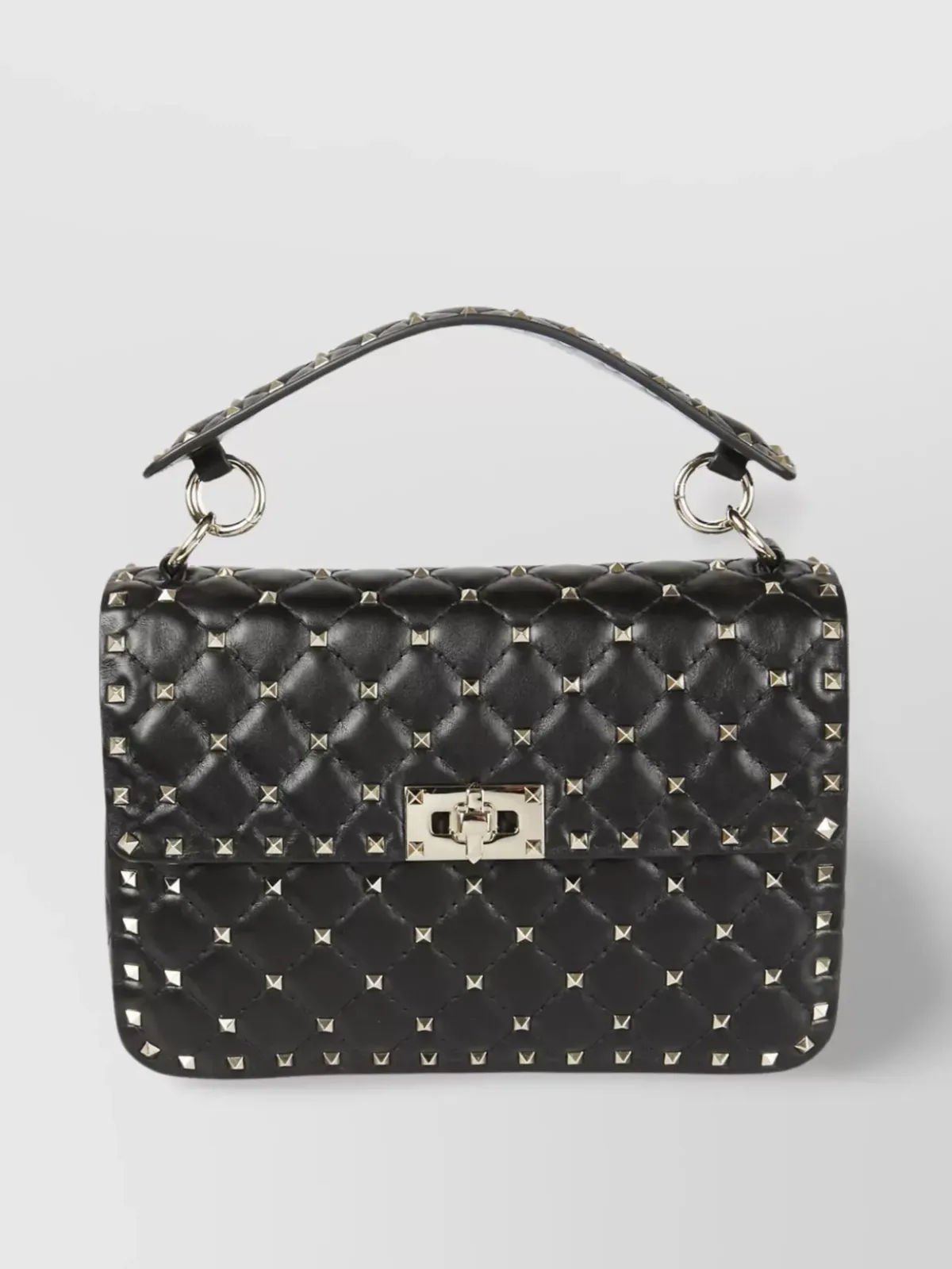 Pochette Valentino Garavani Rockstud Spike Medium trapuntata in nero, foto 1