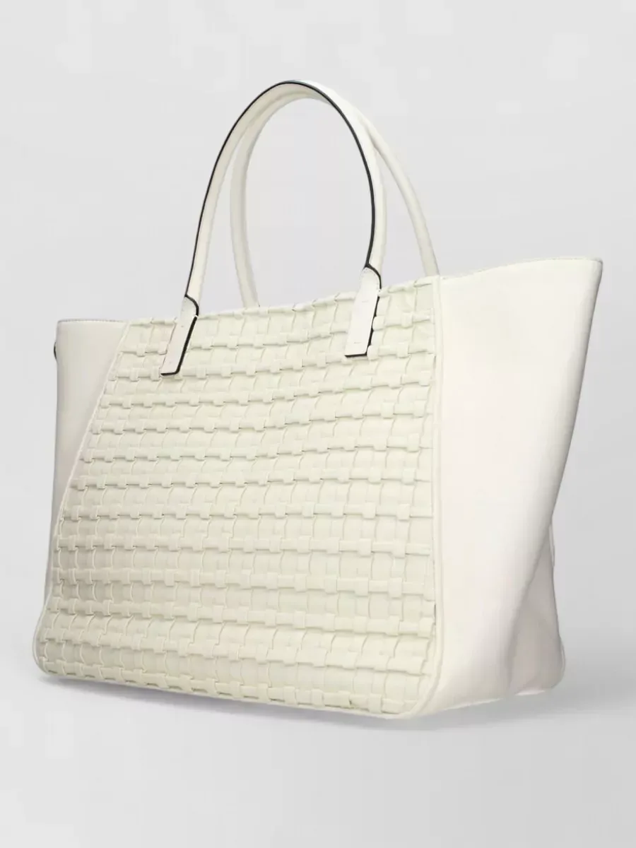 Valentino Garavani Flechtleder Tote Bag in Weiß, Foto 3