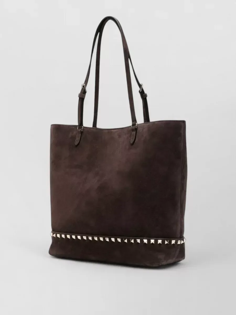 Valentino Garavani Rockstud Medium Tote en marrón, foto 3