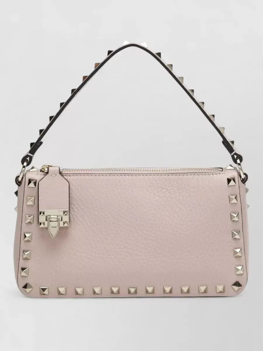 Valentino Garavani Studded Top Handle Clutch en rosa, foto 1