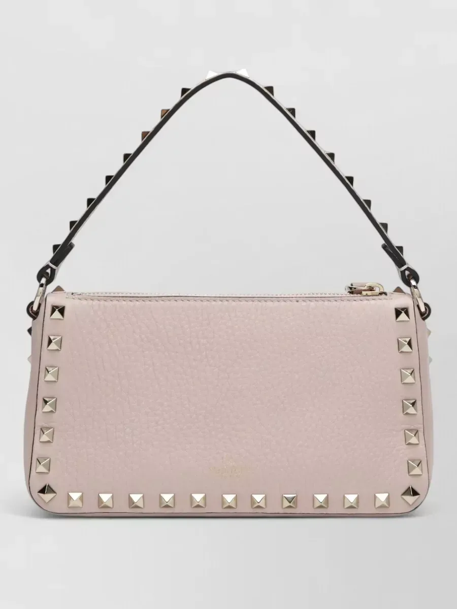 Valentino Garavani Studded Top Handle Clutch en rosa, foto 2