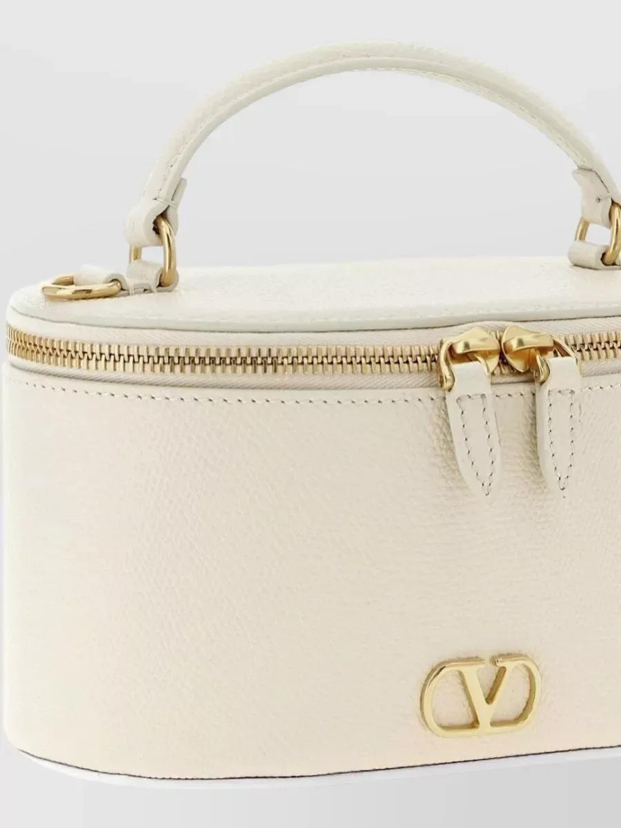 حقيبة Valentino Garavani VLogo Signature Mini باللون البيج، صورة 4