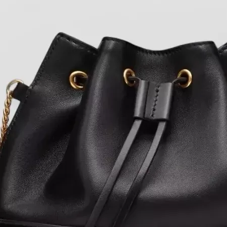 Valentino Garavani VLogo Signature Mini Bucket in Black, detail