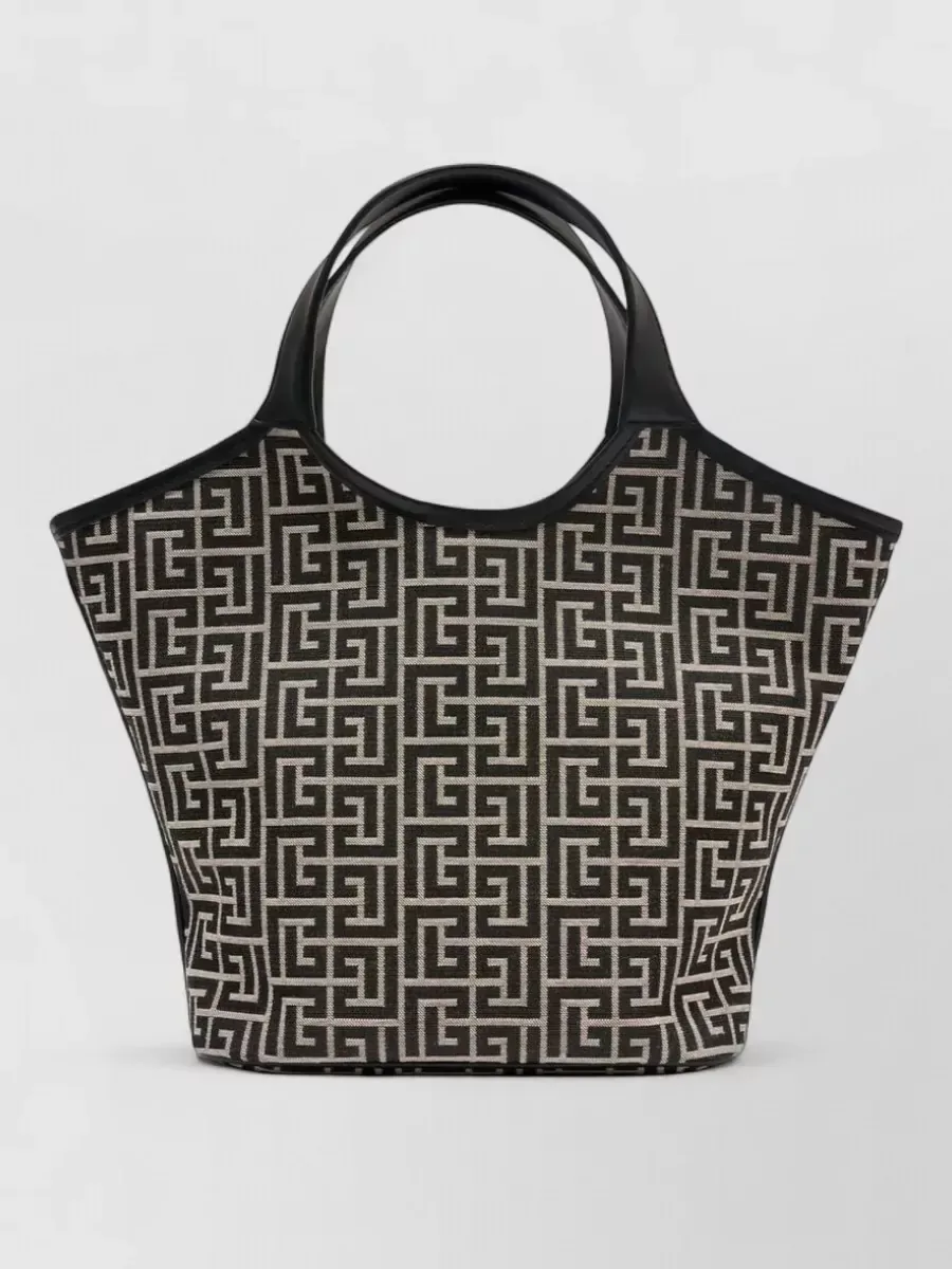 Balmain Mini Leather Tote in Black, photo 1
