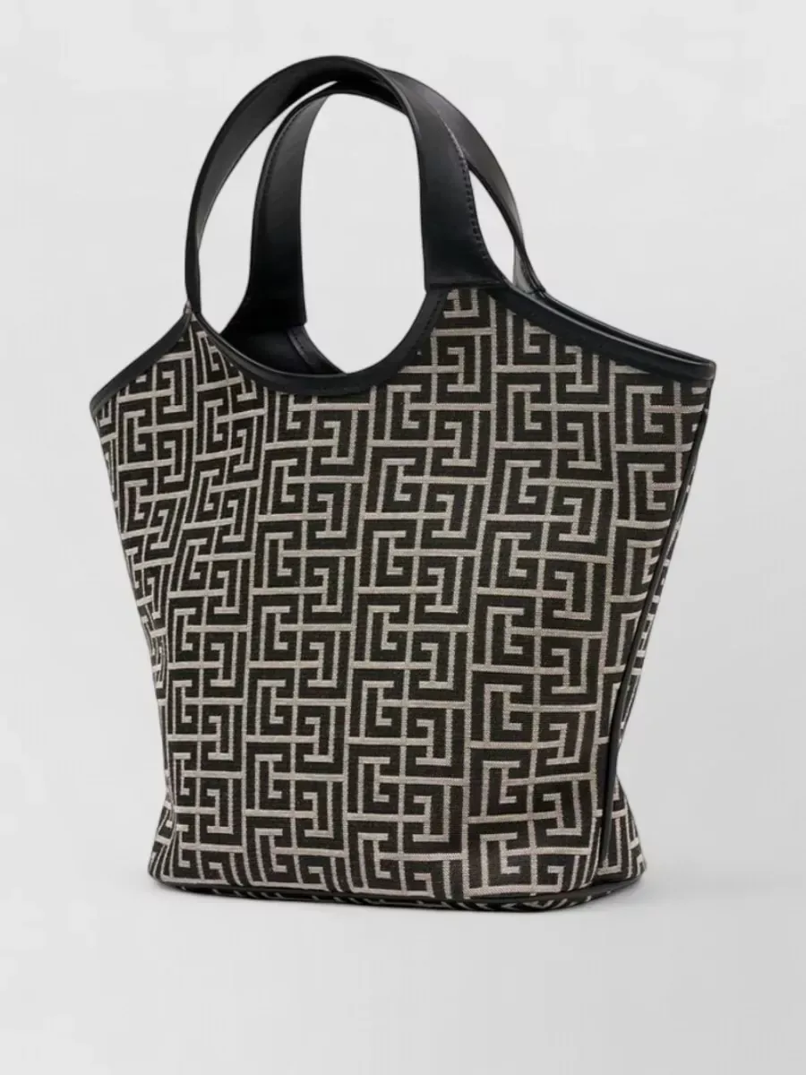 Balmain Mini Leather Tote in Black, photo 2