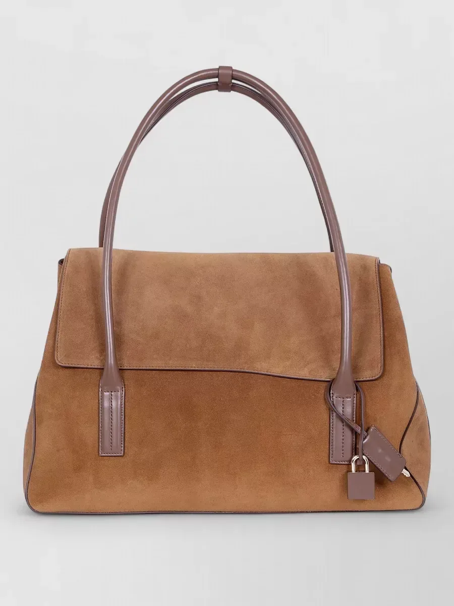 Borsa tote media Tom Ford Medium Leather Tote Marrone, foto 1