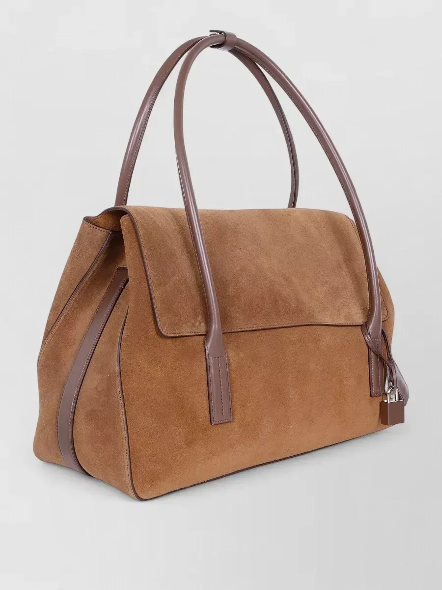 Borsa tote media Tom Ford Medium Leather Tote Marrone, foto 3