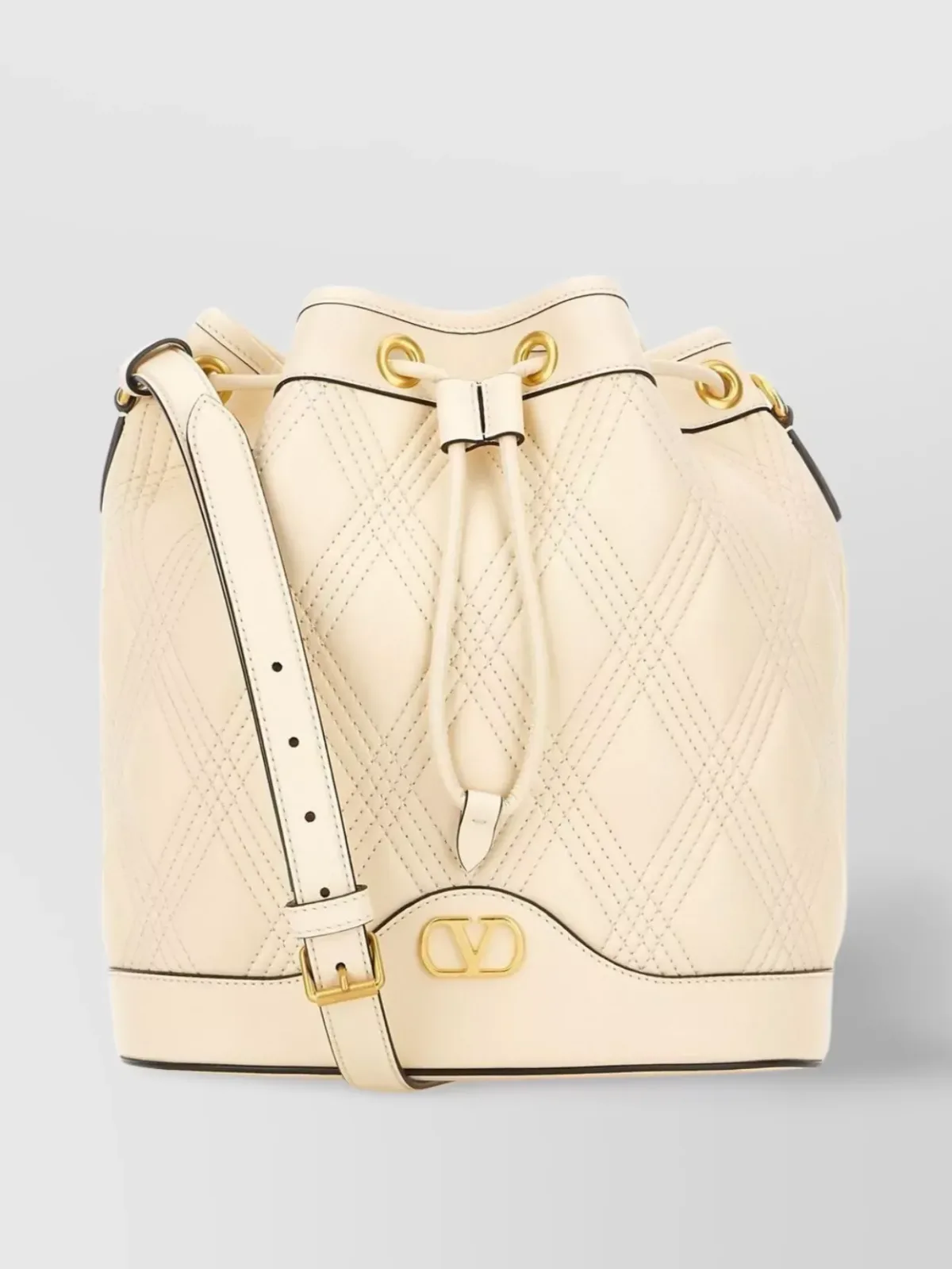Valentino Garavani VLogo Signature Bucket in Beige, photo 1