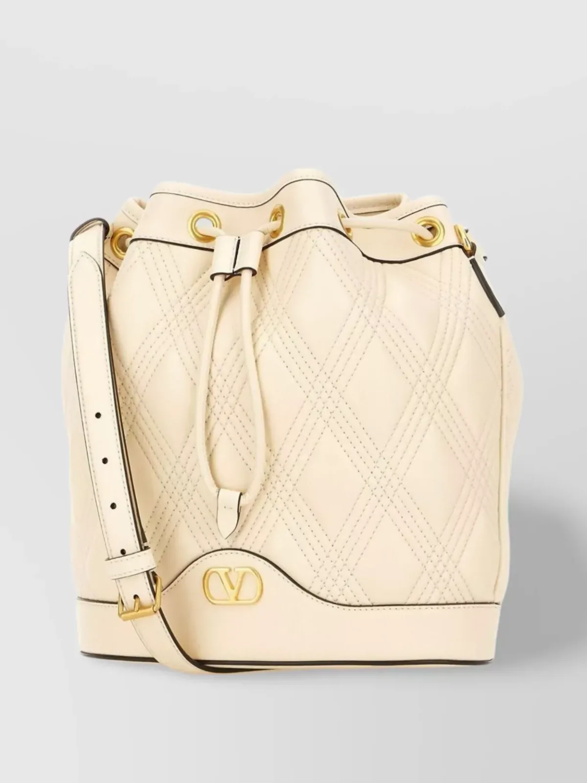 Valentino Garavani VLogo Signature Bucket in Beige, photo 3