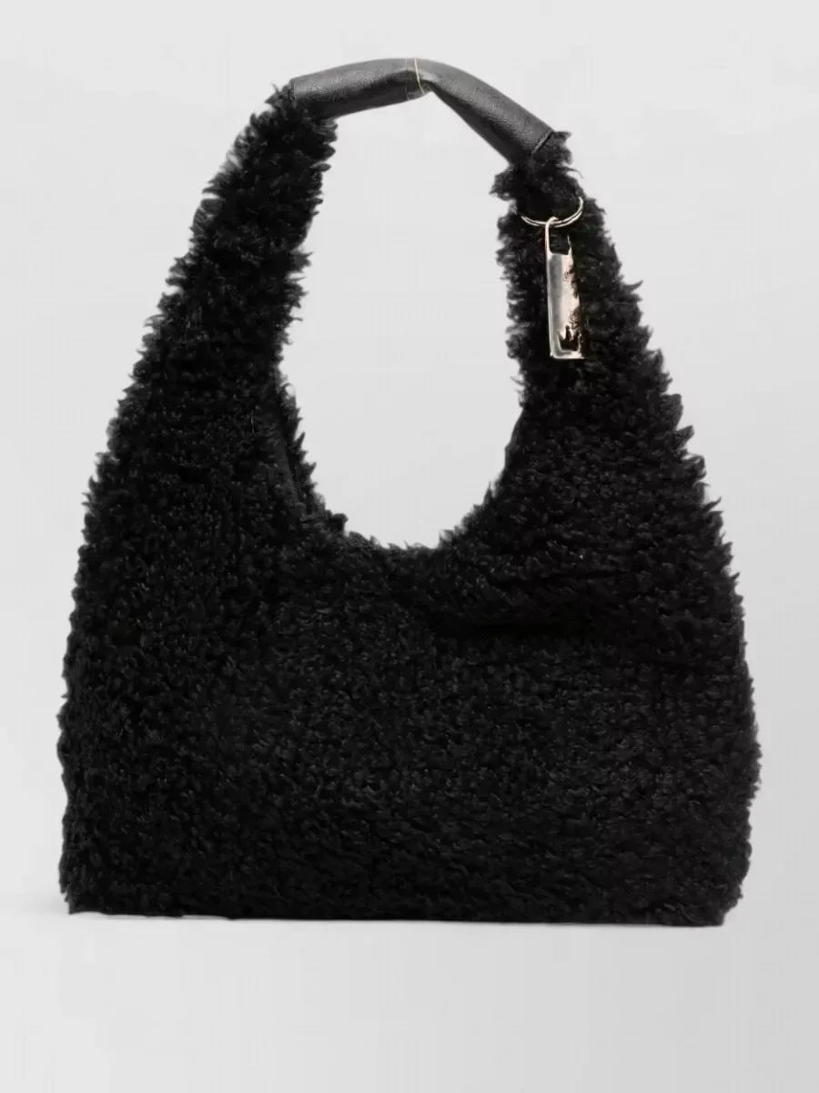 La Milanesa Faux Shearling Hobo in Black, photo 1