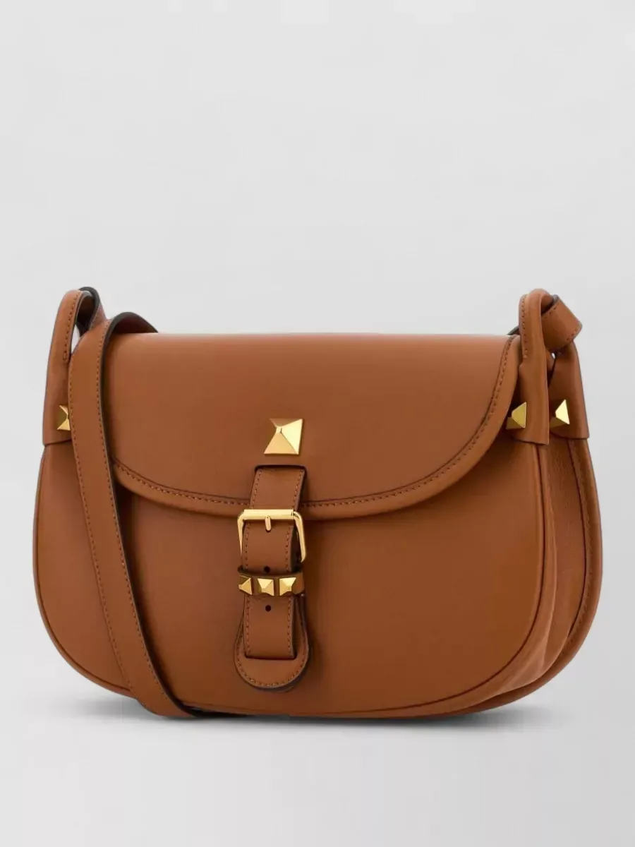 Valentino Garavani Studded Buckle Crossbody in Brown, photo 2