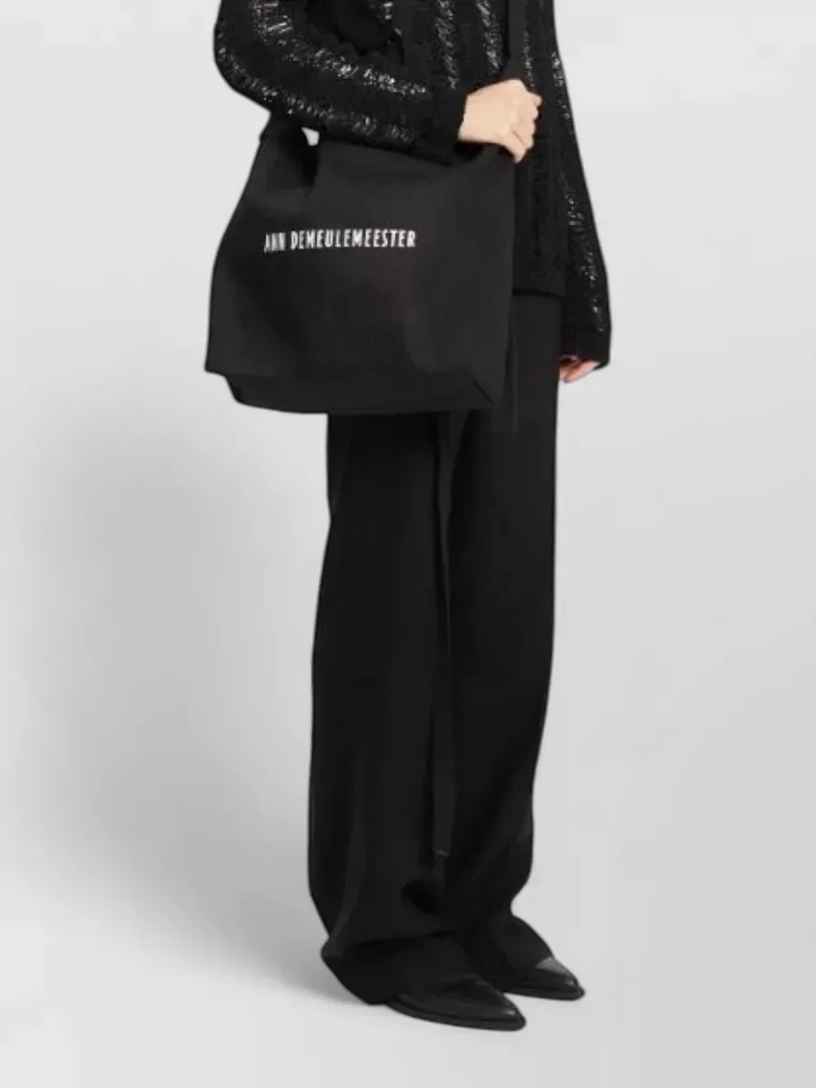 Ann Demeulemeester Cotton Shoulder Bag in Black, photo 2