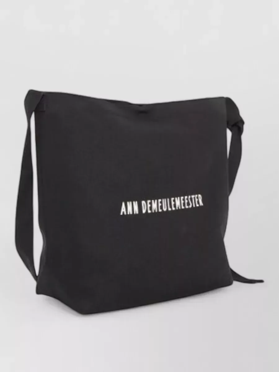 Ann Demeulemeester Cotton Shoulder Bag in Black, photo 3
