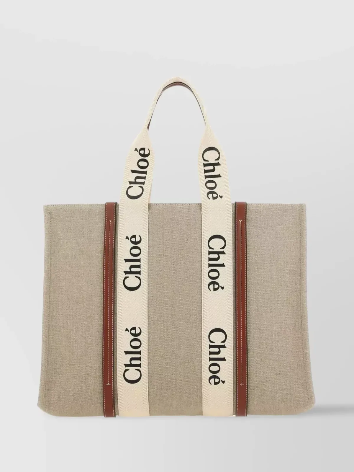 Cabas Chloé Woody Large en beige, photo 2