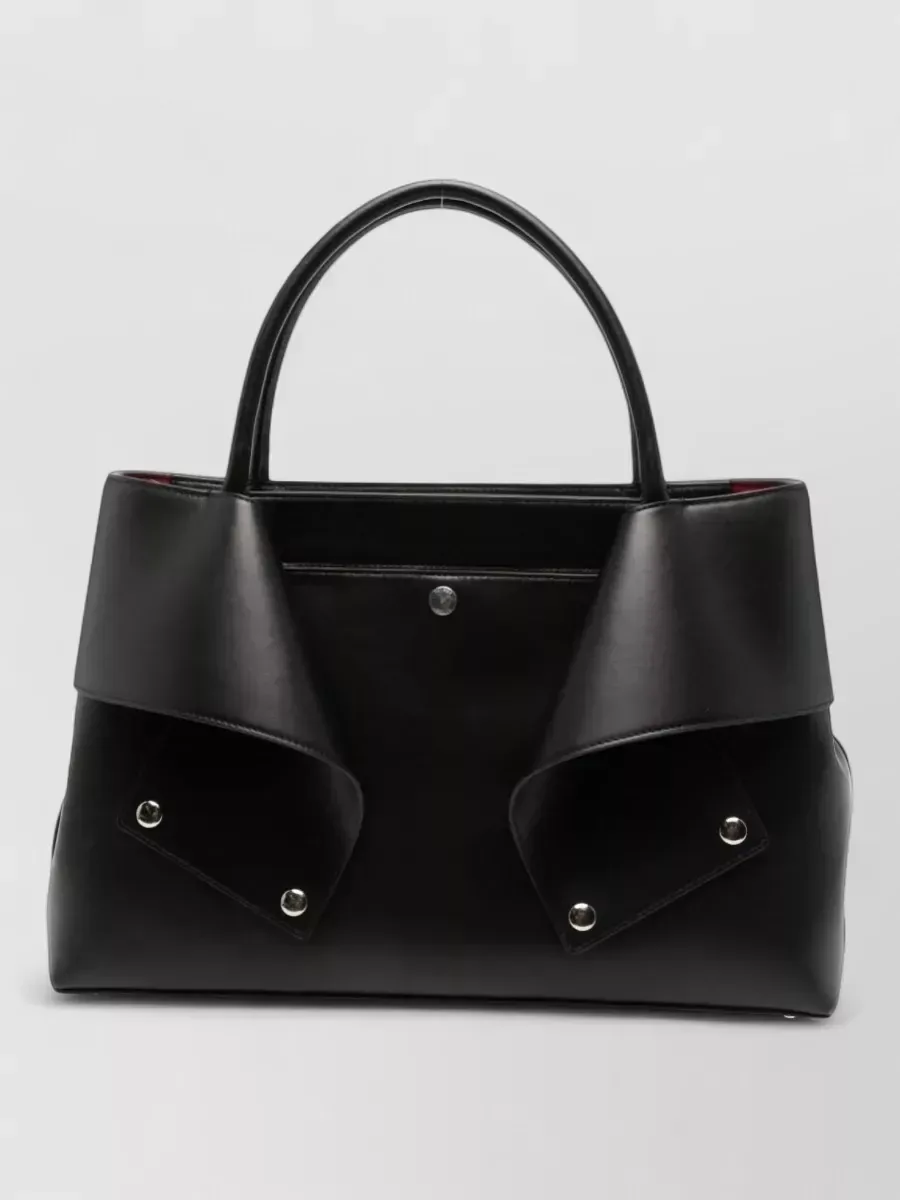Totême Leather Tote in Black, photo 1