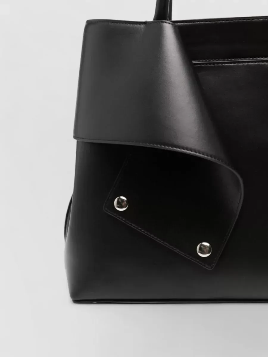 Totême Leather Tote in Black, photo 3