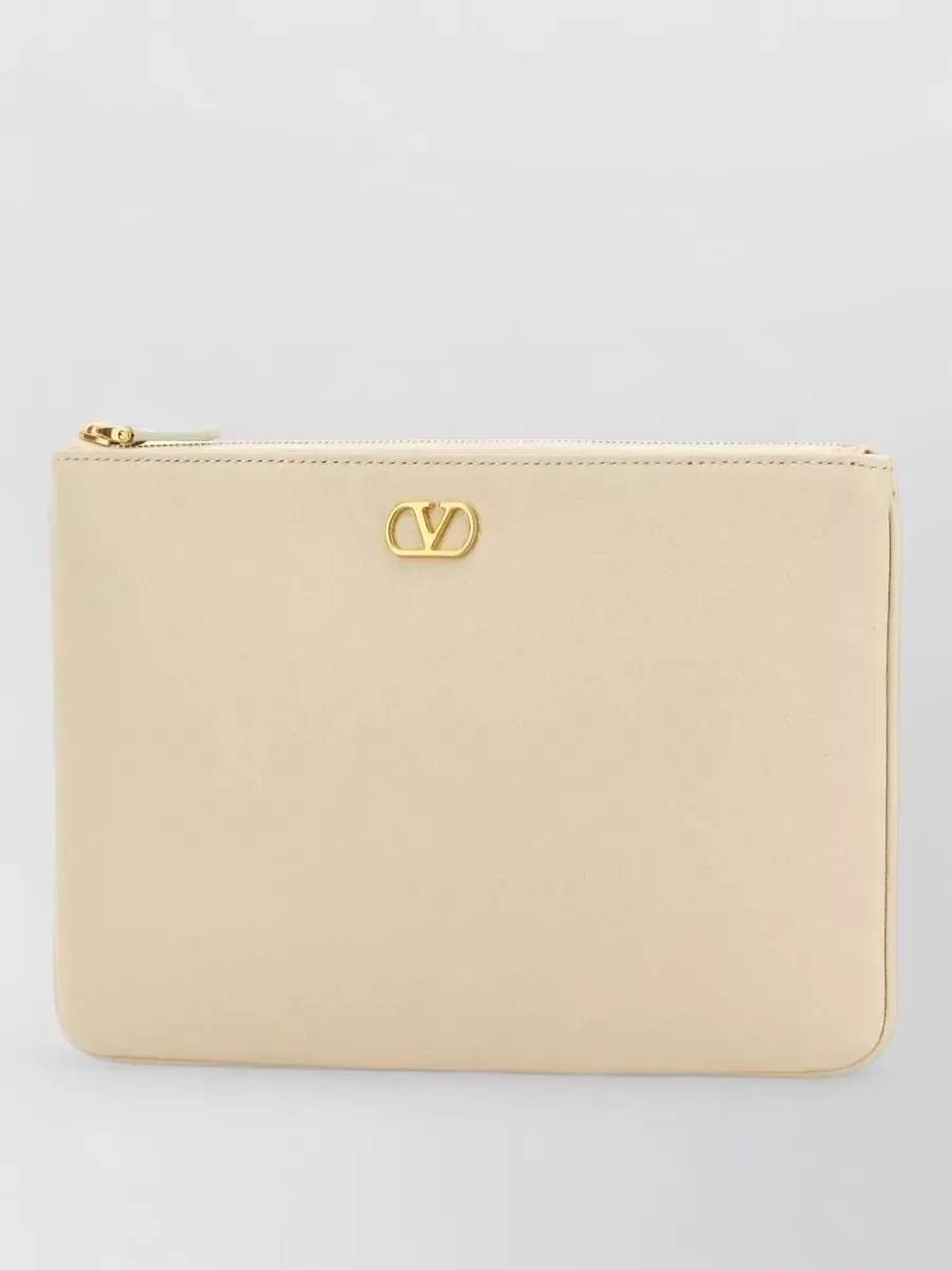 Valentino Garavani Zip Clutch in Beige, photo 1
