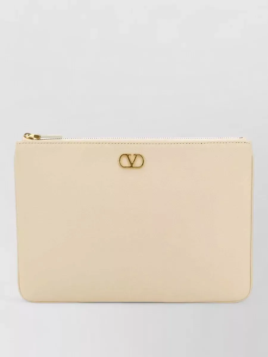 Valentino Garavani Zip Clutch in Beige, photo 2
