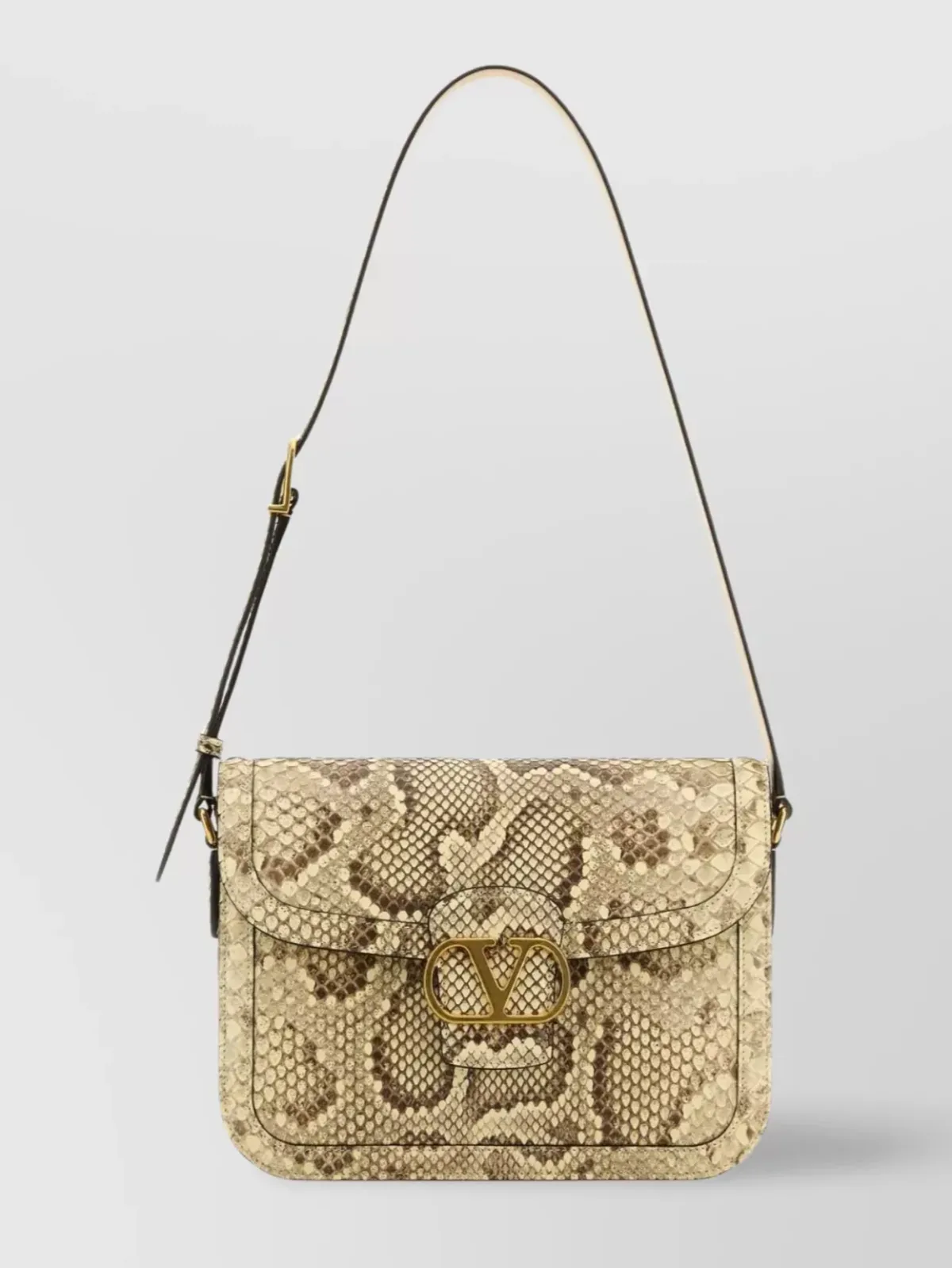 Valentino Garavani Snake Print Shoulder Bag beige, photo 1
