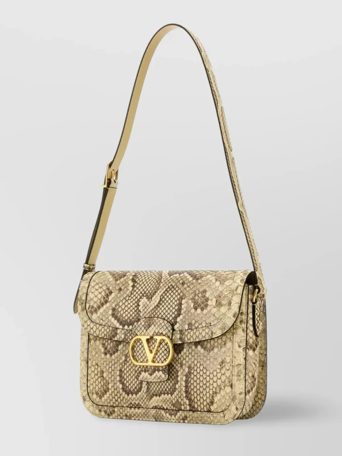 Valentino Garavani Snake Print Shoulder Bag beige, photo 2
