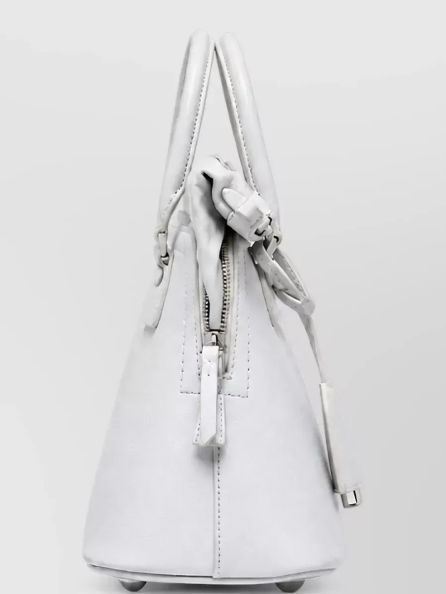 Maison Margiela Leather Tote in Light Grey, photo 3