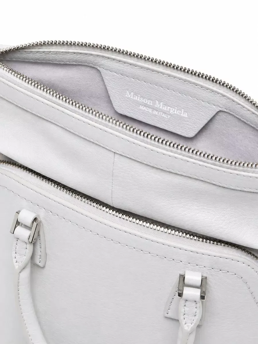 Maison Margiela Leather Tote in Light Grey, photo 4