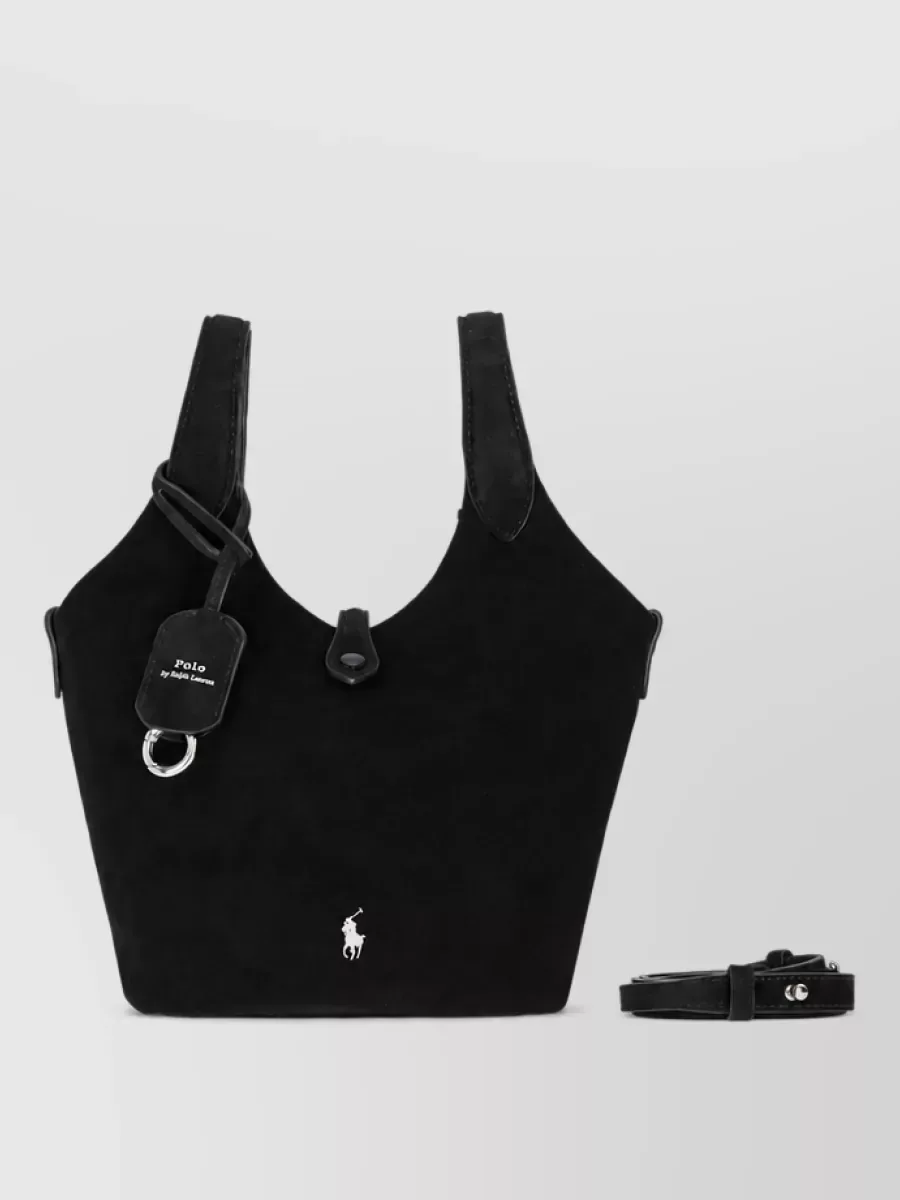 Ralph Lauren Leather Crossbody in nero, foto 4