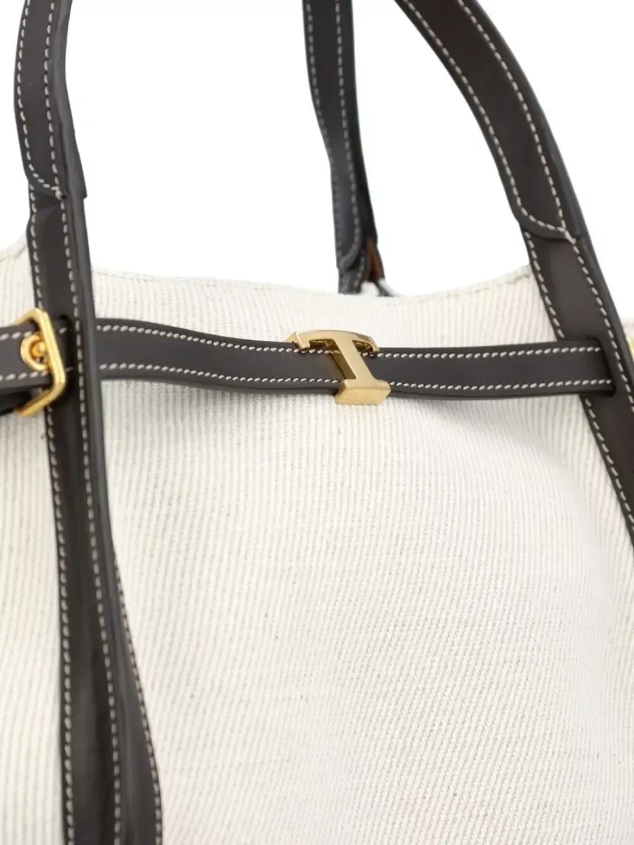 Borsa tote Tod's piccola in pelle di vitello bianca, foto 4