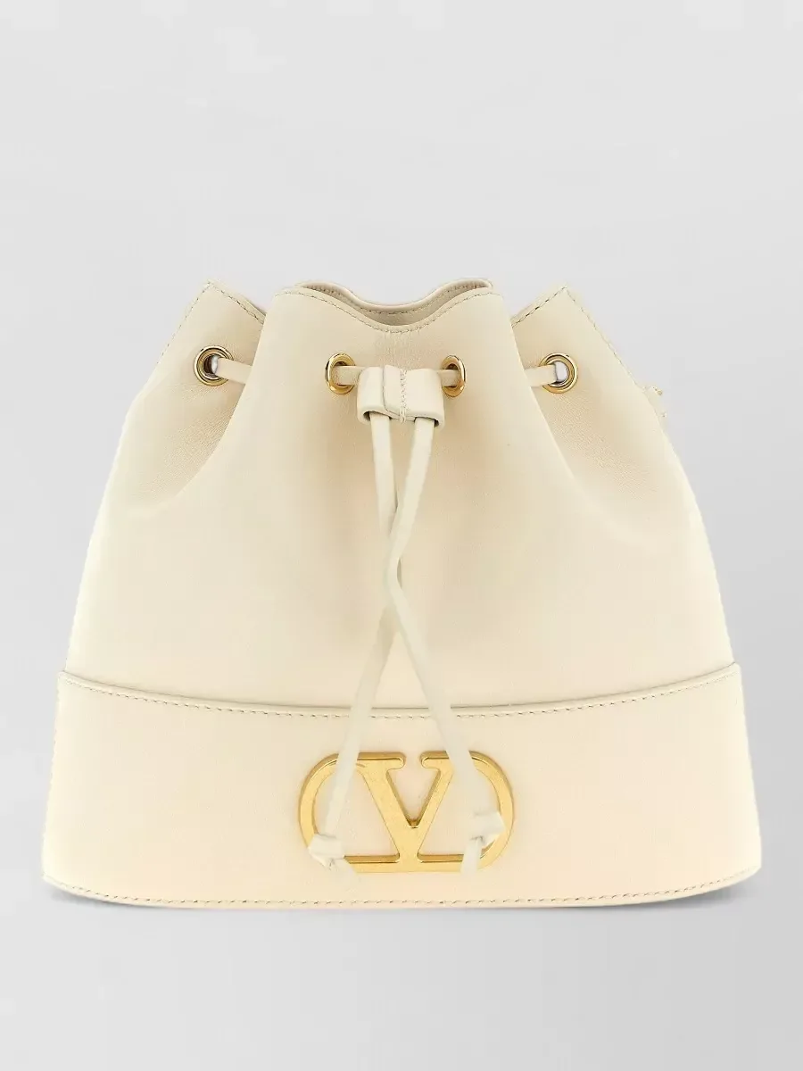 Valentino Garavani VLogo Signature Mini Bucket in Beige, photo 2