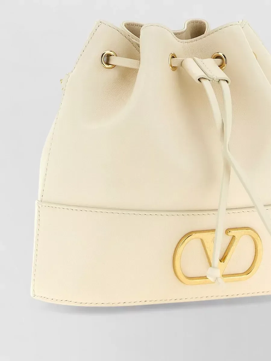 Valentino Garavani VLogo Signature Mini Bucket in Beige, photo 3