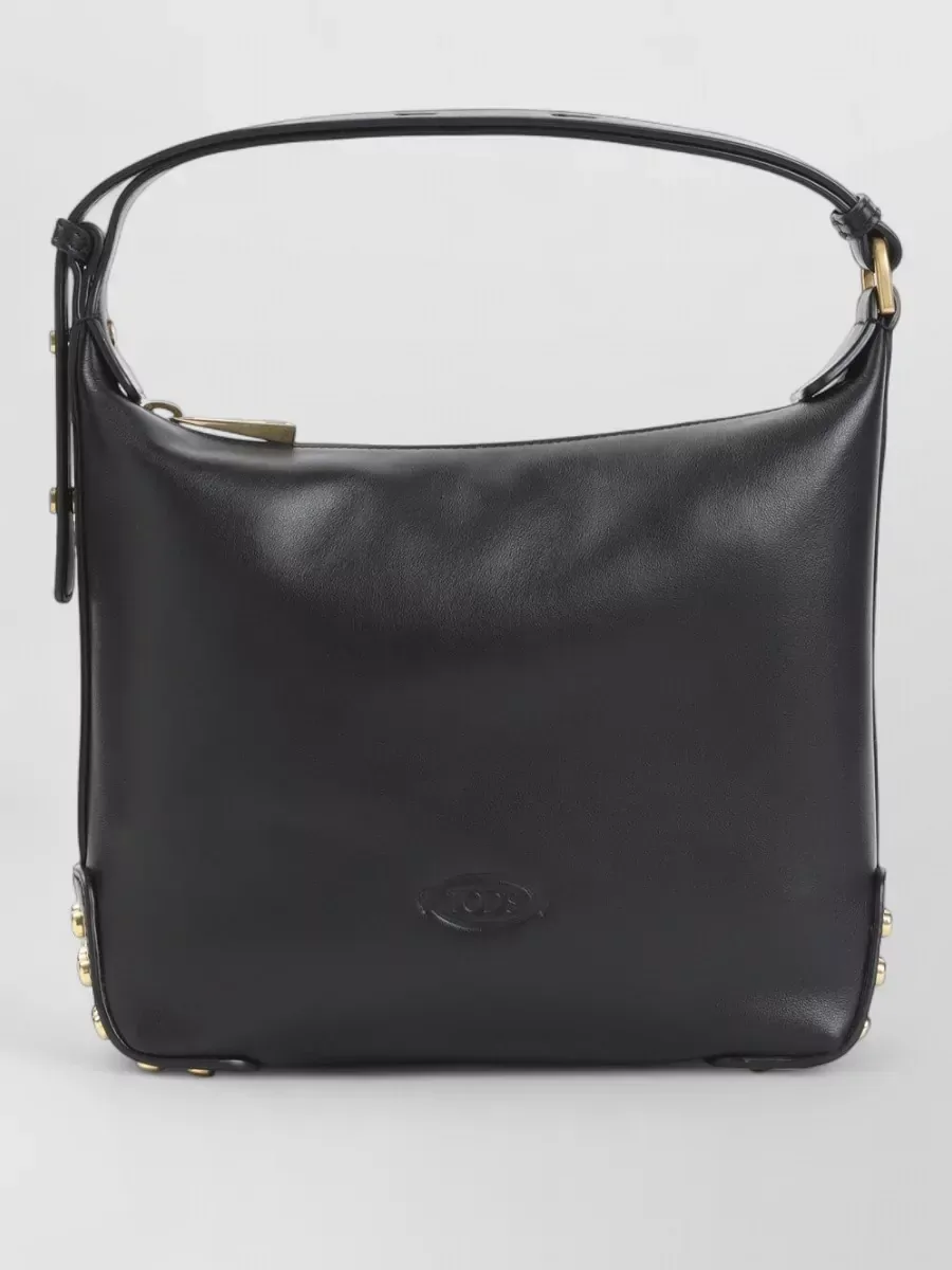 Mini cabas Tod's Mini Leather Tote en cuir nappa noir, photo 1