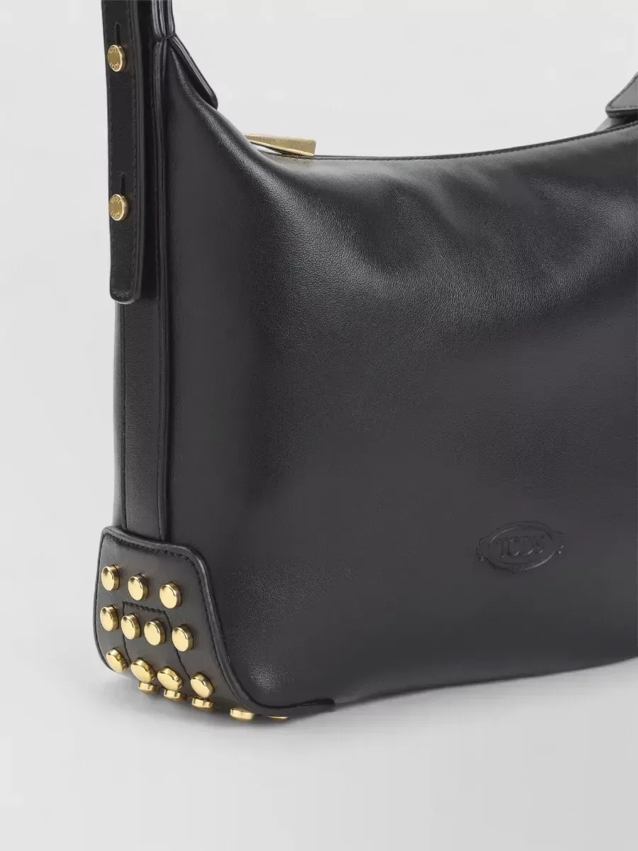 Mini cabas Tod's Mini Leather Tote en cuir nappa noir, photo 3