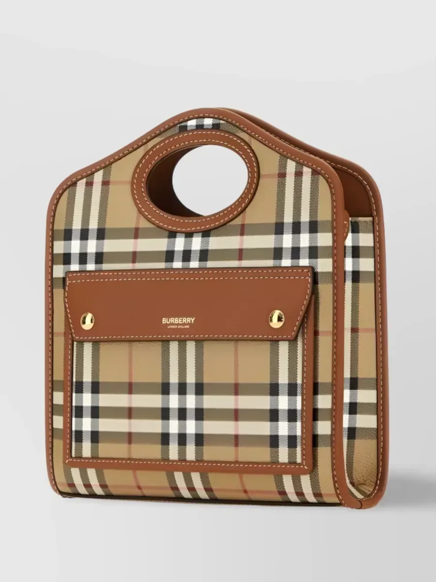 Borsa tote Burberry Pocket Mini in beige, foto 2
