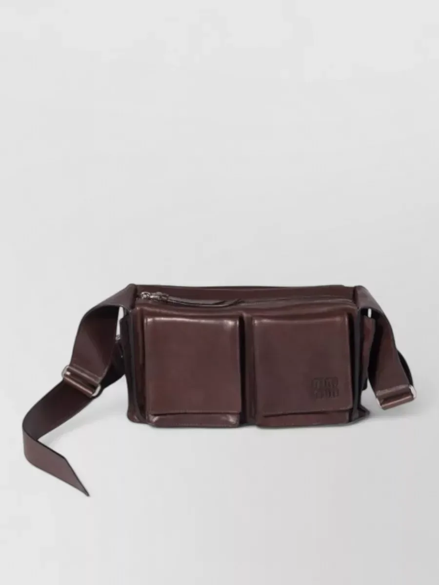 Bolso tote Miu Miu Matelassé con cremallera en marrón, foto 1
