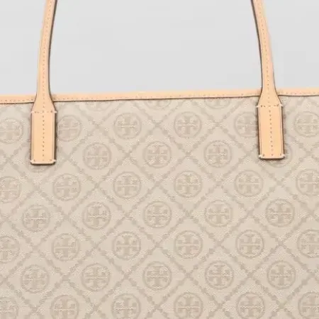Tory Burch T Monogram Tote beige, détail