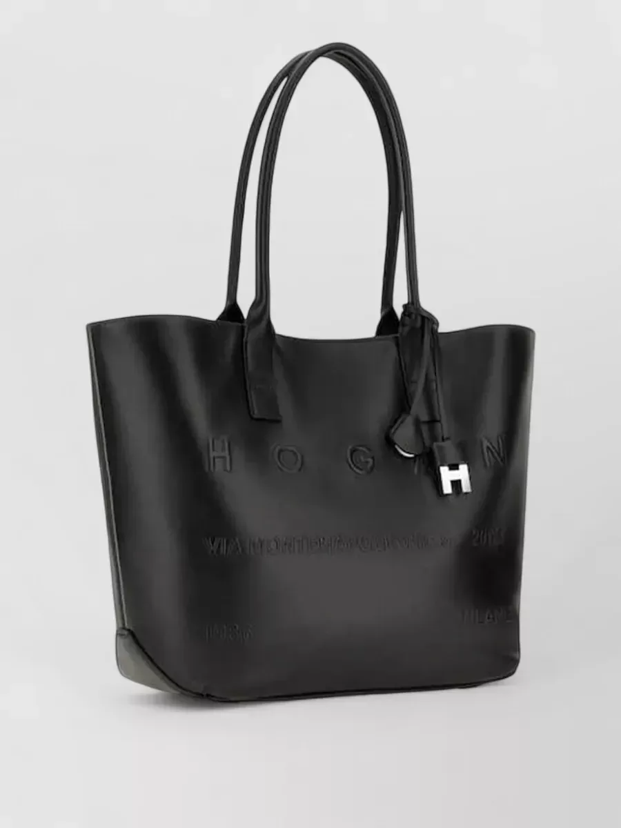 Hogan Medium Leather Tote in Schwarz, Foto 1