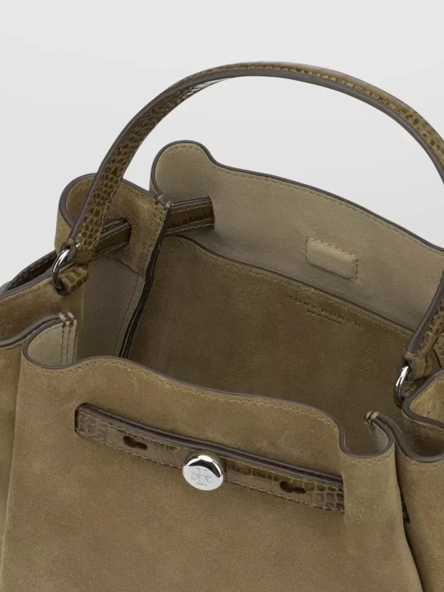 Borsa a secchiello Tory Burch Romy in beige, foto 4