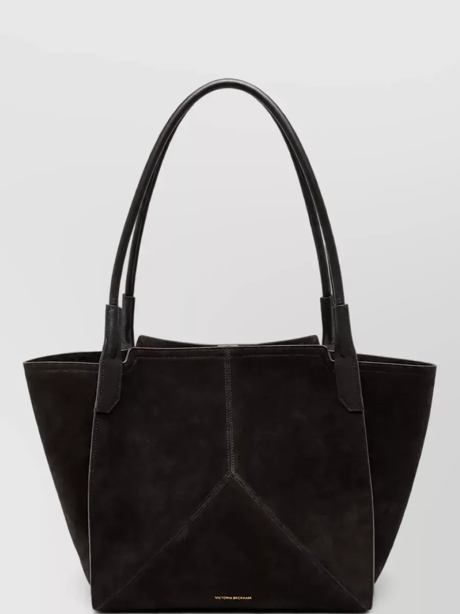 Borsa tote Victoria Beckham Victoria a pannelli marrone, foto 1