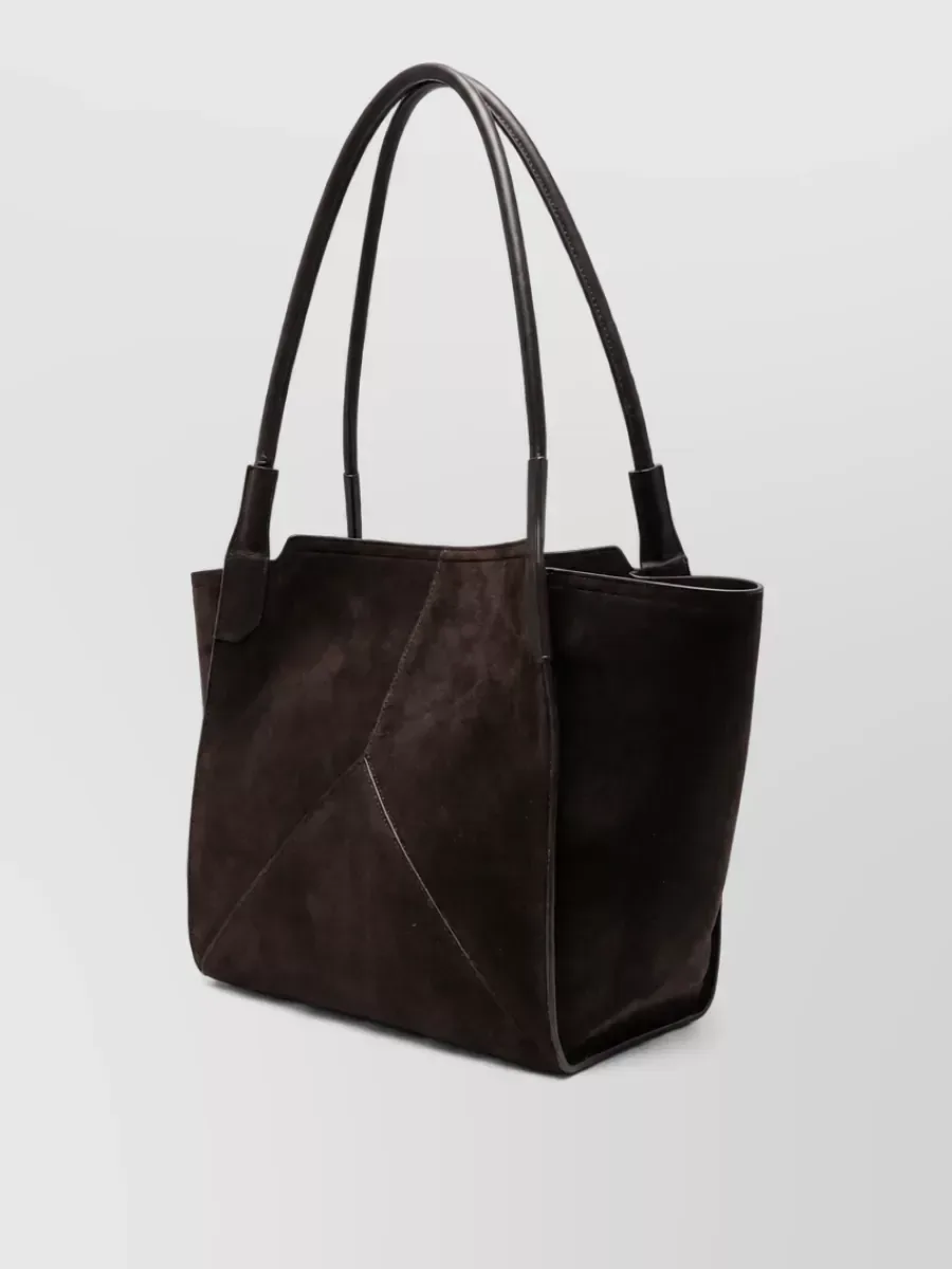 Borsa tote Victoria Beckham Victoria a pannelli marrone, foto 3