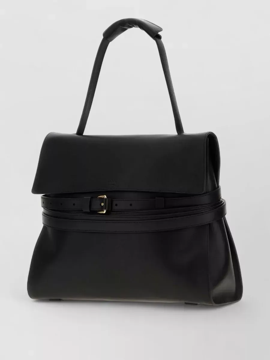 Moschino Medium Leather Tote in Black, photo 1