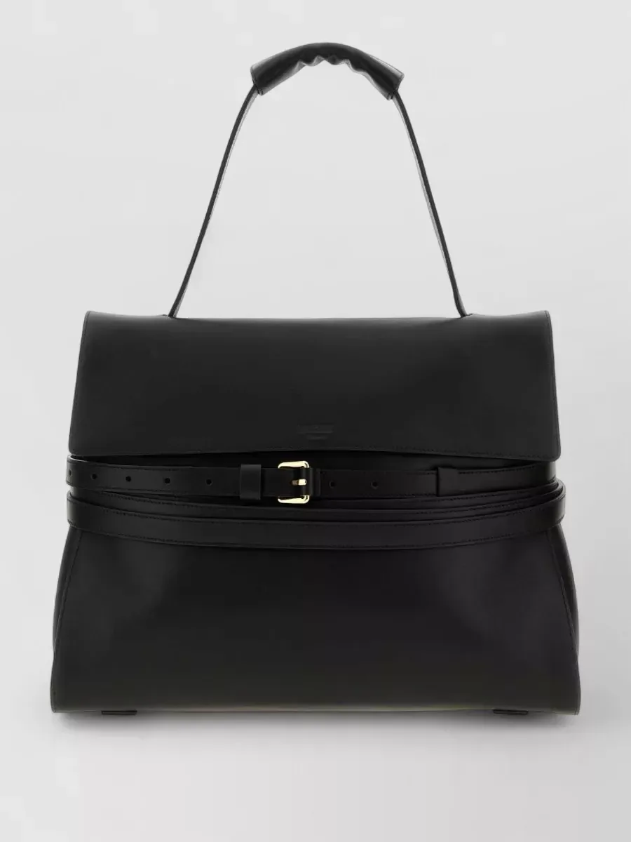 Moschino Medium Leather Tote in Black, photo 2