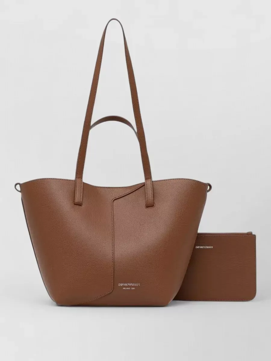 Cabas Emporio Armani imprimé logo marron, photo 1