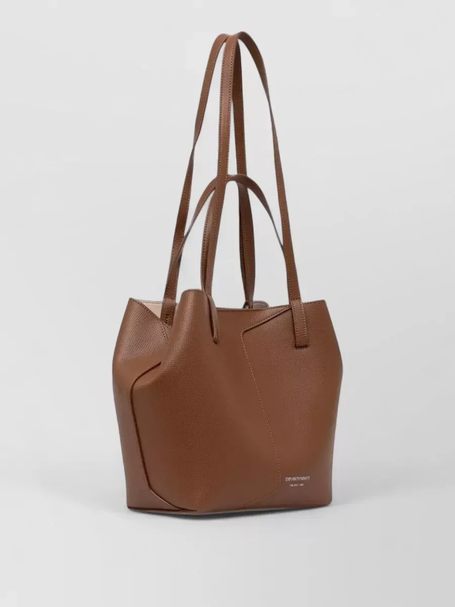 Cabas Emporio Armani imprimé logo marron, photo 2